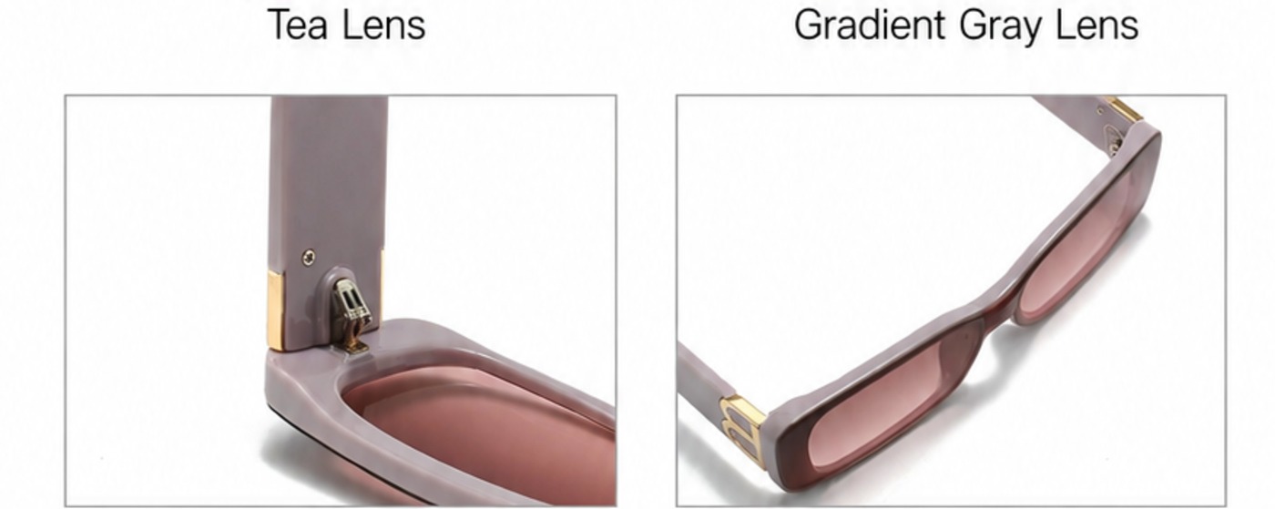 Narrow Rectangular Sunglasses 6096 - Image 2