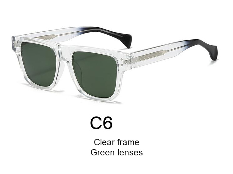 2061 — C6: Clear frame / Green lenses