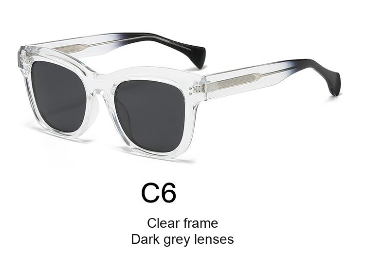 2062 — C6: Clear frame / Dark grey lenses