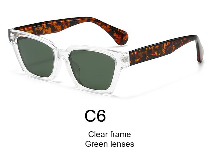 2065 — C6: Clear frame / Green lenses