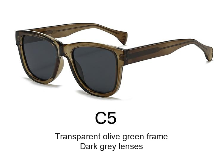 2069 — C5: Transparent olive green frame / Dark grey lenses