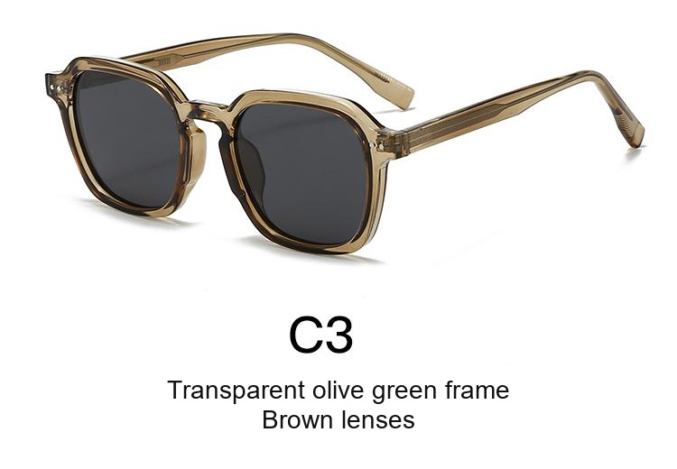 2071 — C3: Transparent olive green frame / Brown lenses