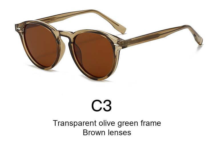 2073 — C3: Transparent olive green frame / Brown lenses