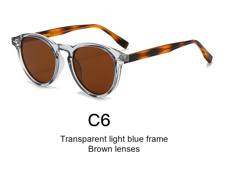 2073 — C6: Transparent light blue frame / Brown lenses