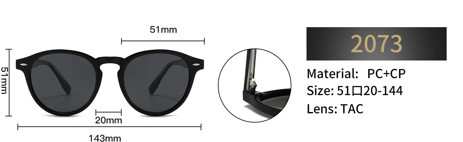 Polarized Round Sunglasses – 2073 - Image 2