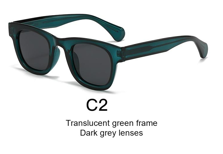 2075 — C2: Translucent green frame / Dark grey lenses