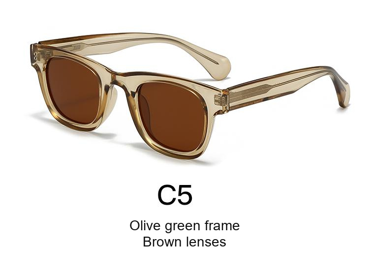 2075 — C5: Olive green frame / Brown lenses