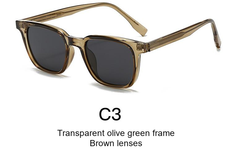 2076 — C3: Transparent olive green frame / Brown lenses