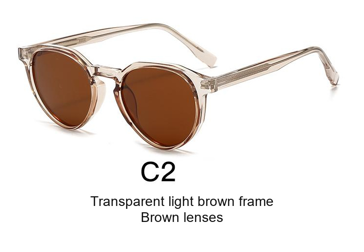 2077 — C2: Transparent light brown frame / Brown lenses
