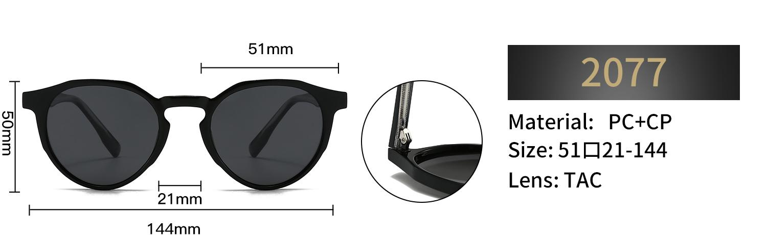 Polarized Round Sunglasses – 2077 - Image 2