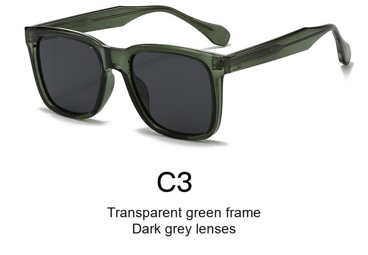 2078 — C3: Transparent green frame / Dark grey lenses