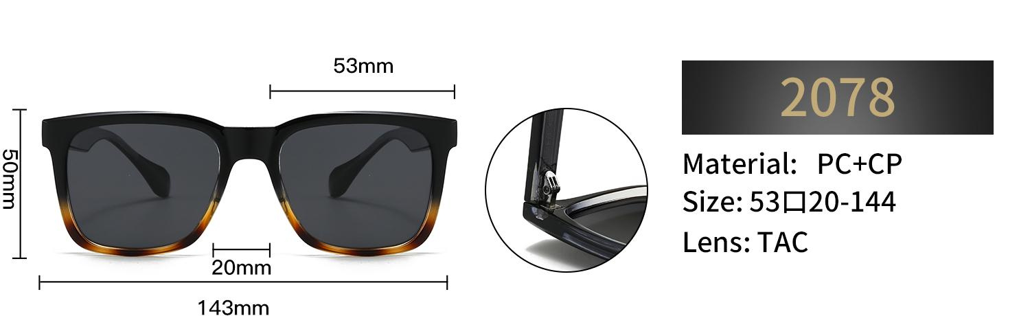 Polarized Rectangular Sunglasses – 2078 - Image 2