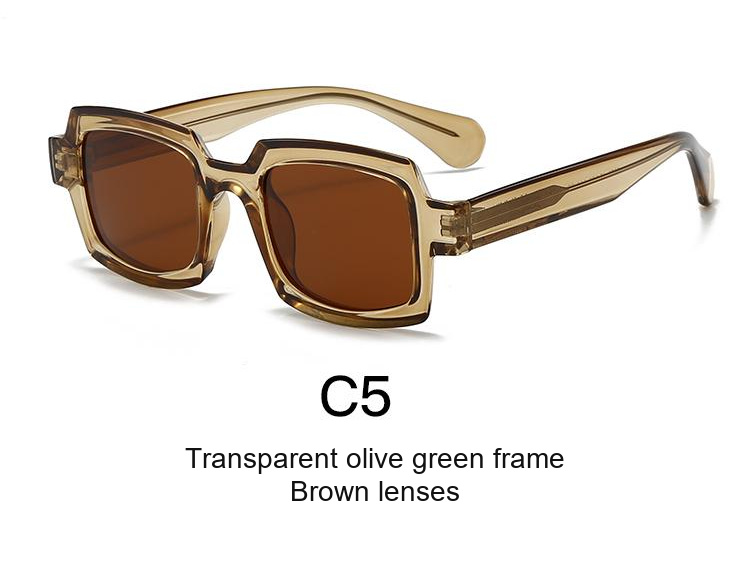 2079 — C5: Transparent olive green frame / Brown lenses