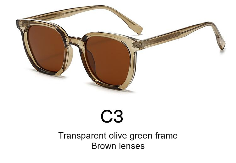 2081 — C3: Transparent olive green frame / Brown lenses