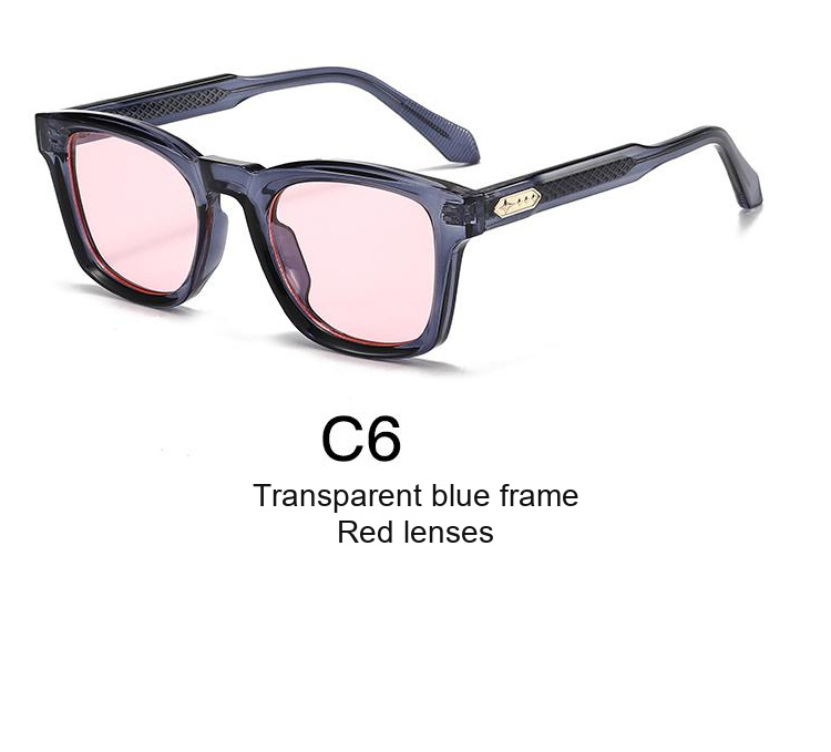 2338 — C6: Transparent blue frame / Red lenses