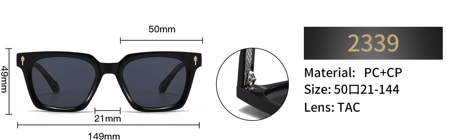 Polarized Square Sunglasses – 2339 - Image 2