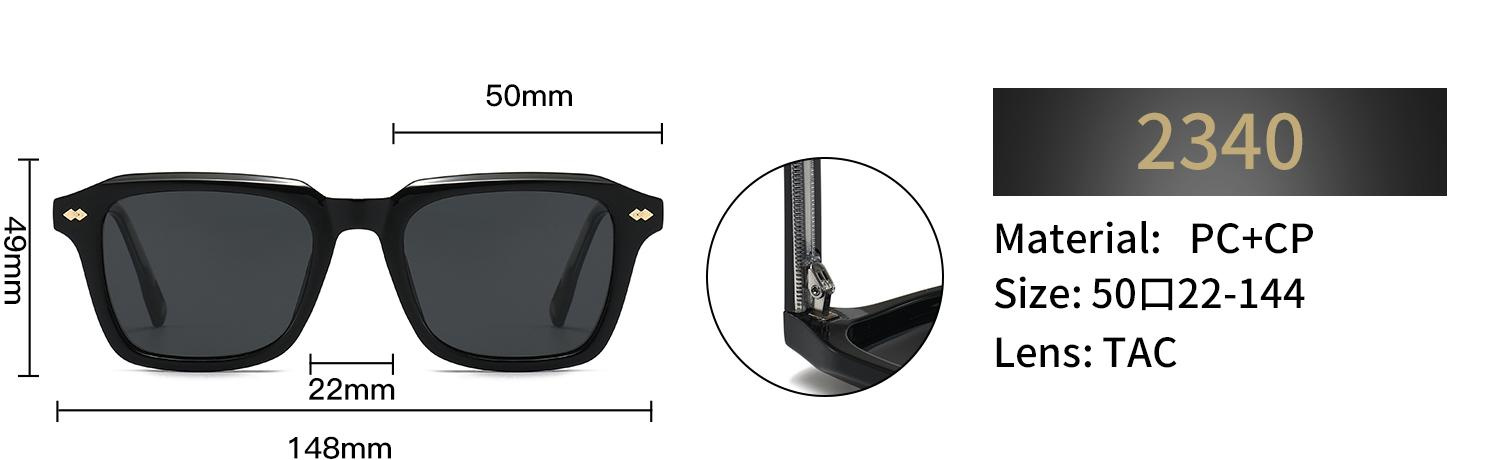 Polarized Square Sunglasses – 2340 - Image 2