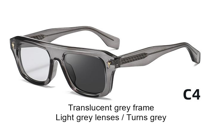2342 — C4: Translucent grey frame / Light grey lenses / darkens to Grey