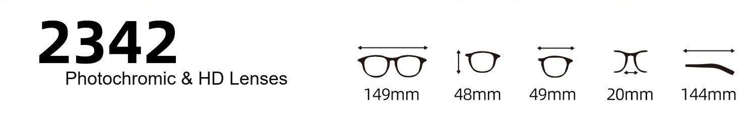 Photochromic Polarized Rectangular Sunglasses – 2342 - Image 2