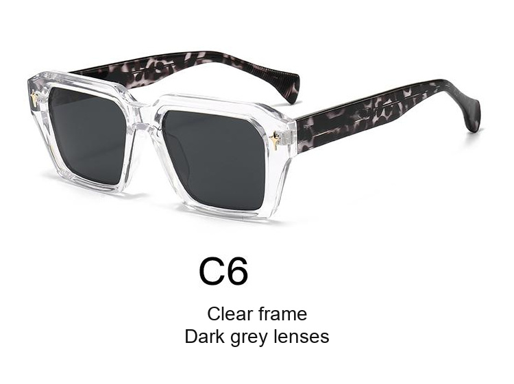 2343 — C6: Clear frame / Dark grey lenses