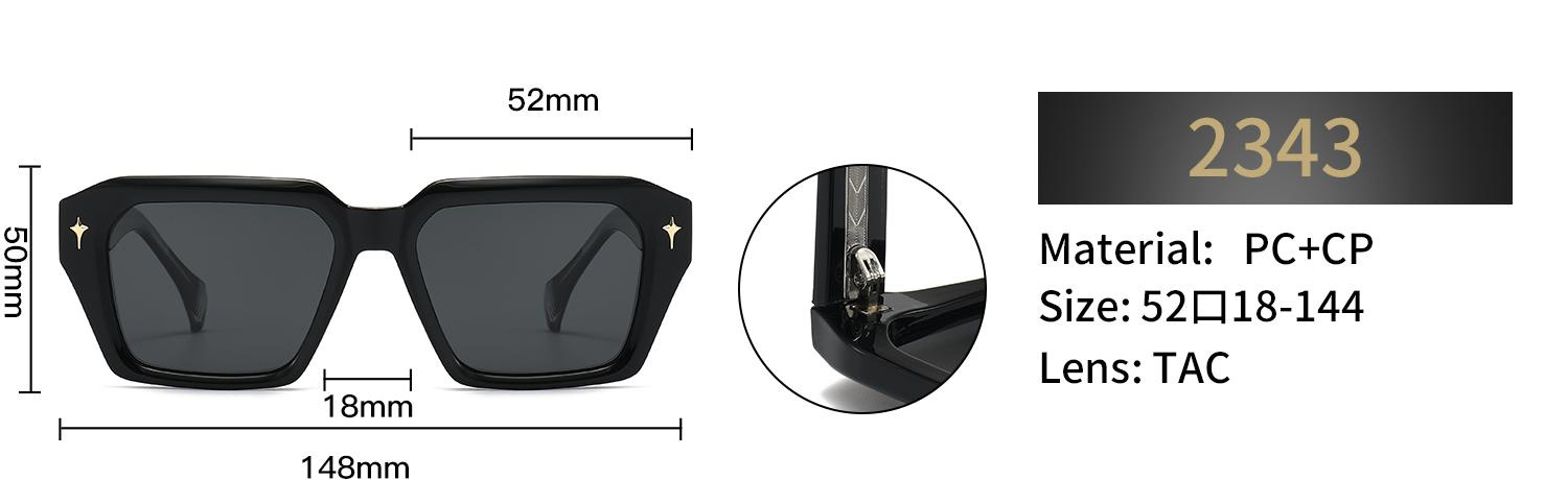 Polarized Square Sunglasses – 2343 - Image 2