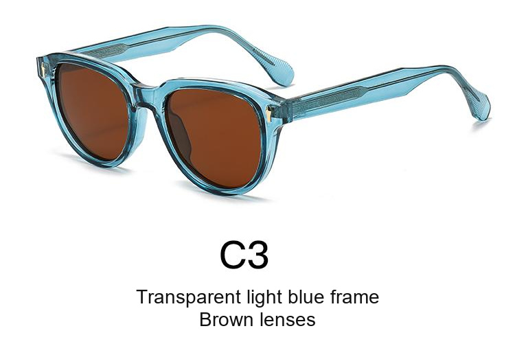 2345 — C3: Transparent light blue frame / Brown lenses