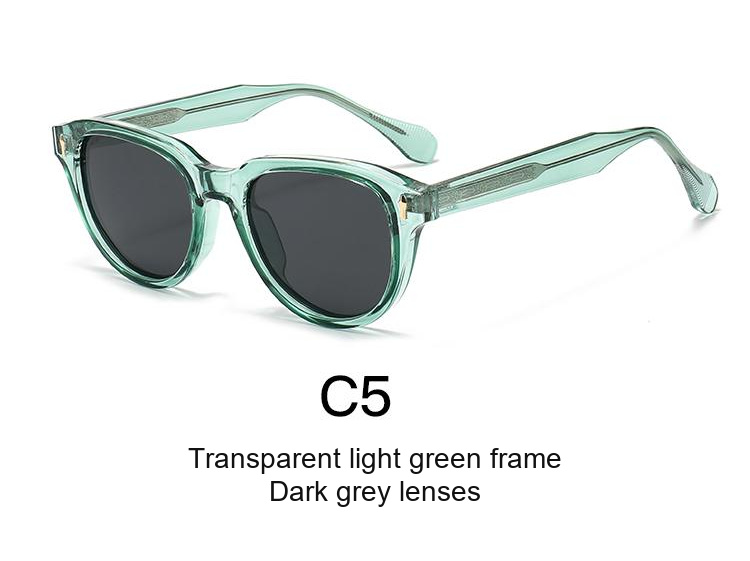 2345 — C5: Transparent light green frame / Dark grey lenses