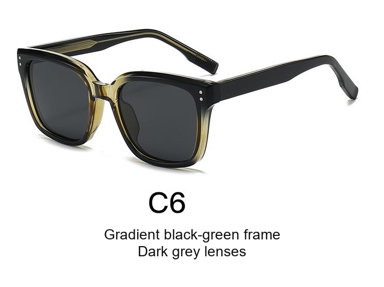 2348 — C6: Gradient black-green frame / Dark grey lenses