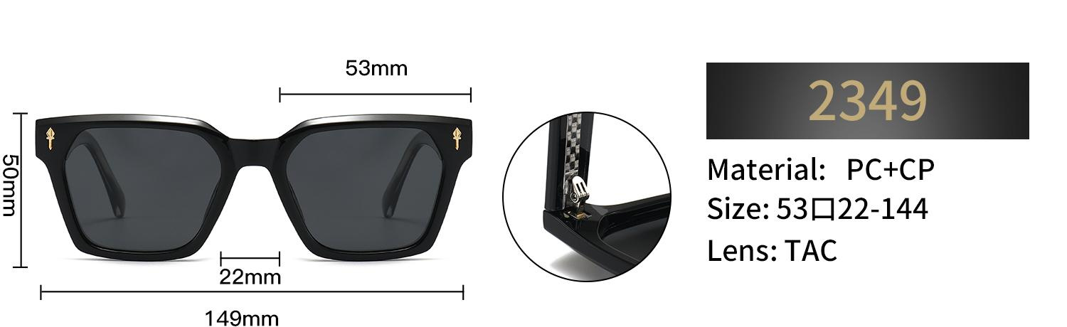 Polarized Rectangular Sunglasses – 2349 - Image 2