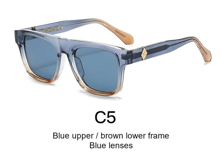 2350 — C5: Blue upper / brown lower frame / Blue lenses