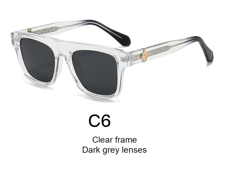 2350 — C6: Clear frame / Dark grey lenses