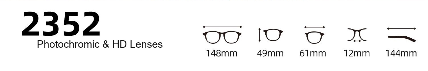 Photochromic Polarized Rectangular Sunglasses – 2352 - Image 2