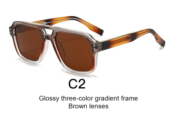 2353 — C2: Glossy three-color gradient frame / Brown lenses