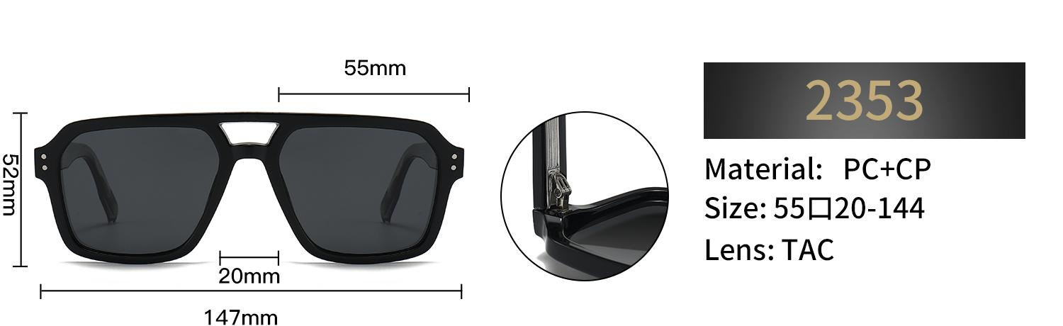 Polarized Geometric Sunglasses – 2353 - Image 2