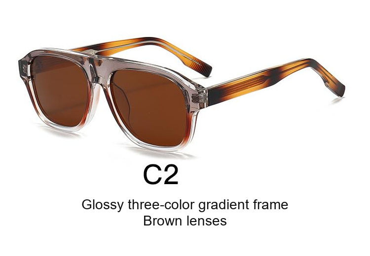 2357 — C2: Glossy three-color gradient frame / Brown lenses