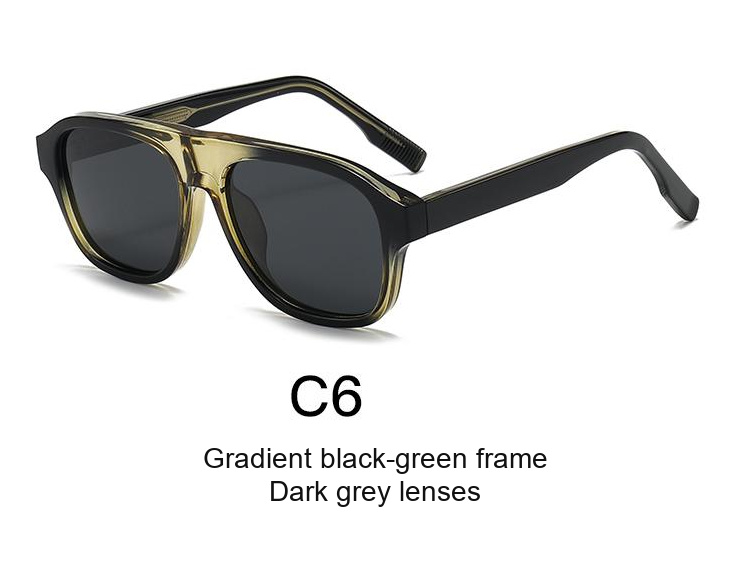 2357 — C6: Gradient black-green frame / Dark grey lenses