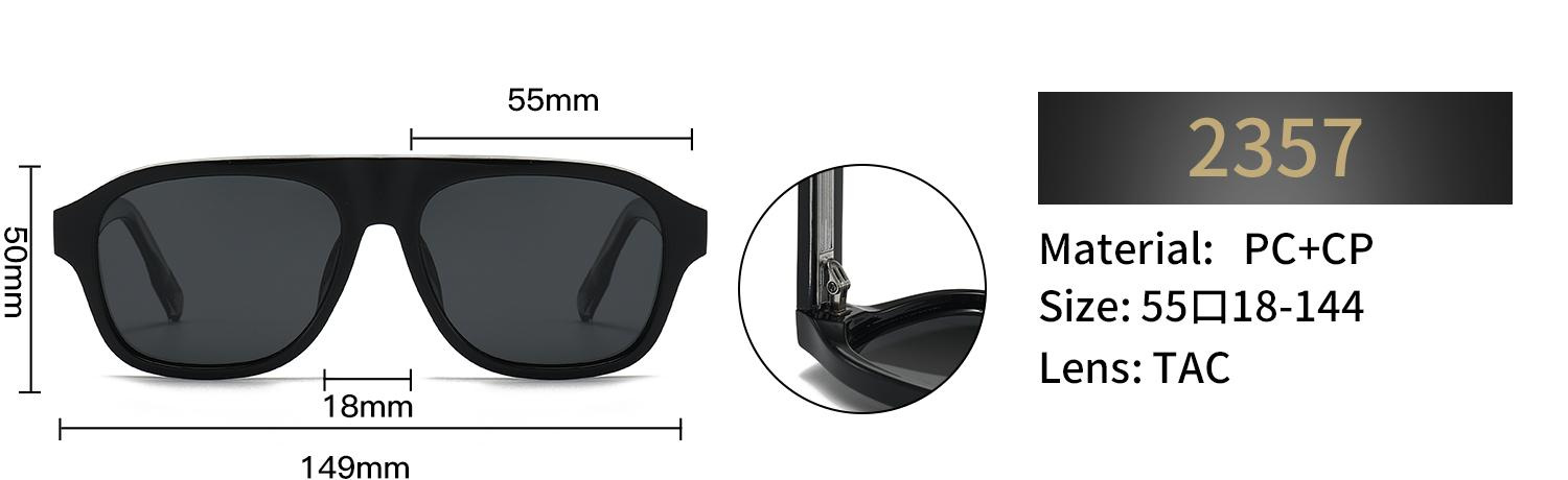 Polarized Rectangular Sunglasses – 2357 - Image 2