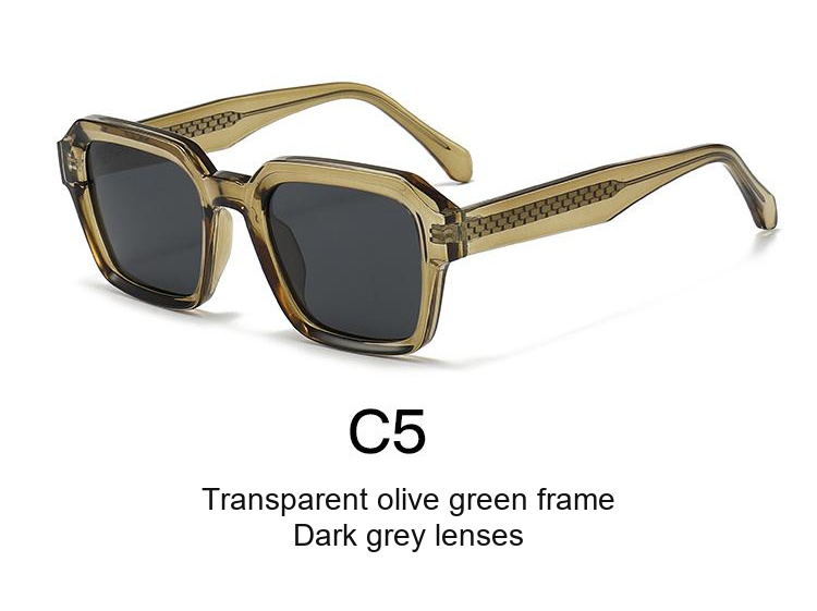 2358 — C5: Transparent olive green frame / Dark grey lenses