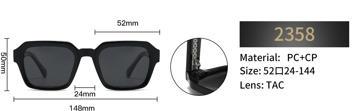 Polarized Rectangular Sunglasses – 2358 - Image 2