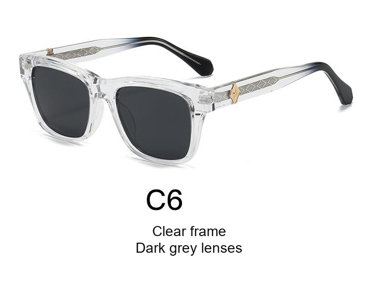 2360 — C6: Clear frame / Dark grey lenses