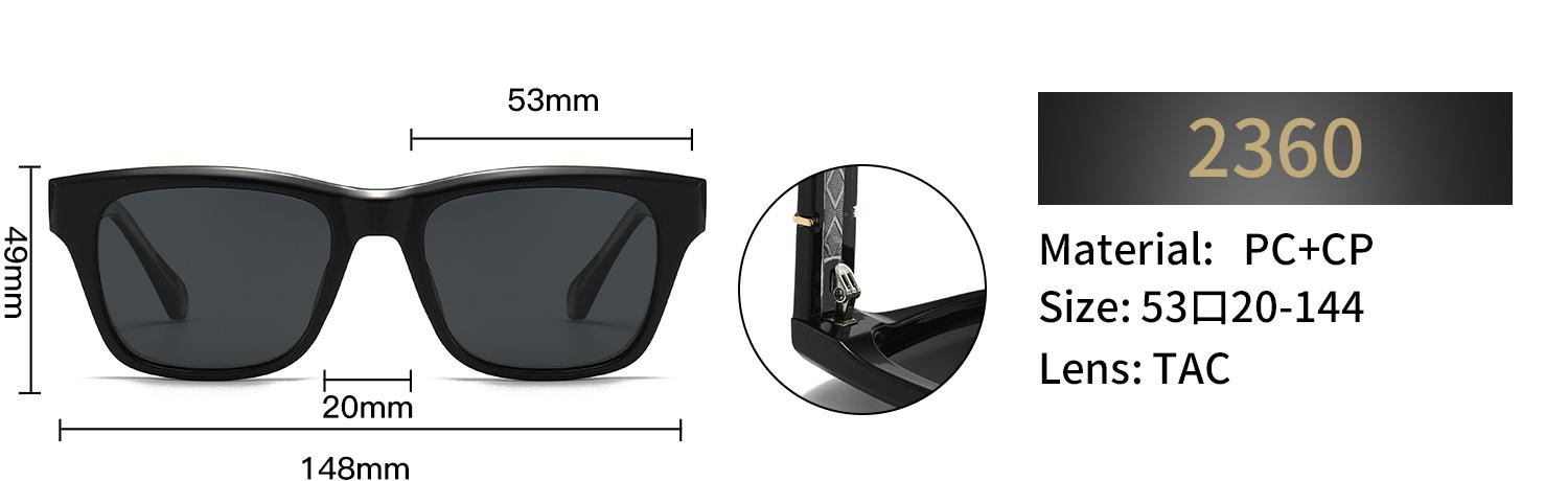 Polarized Rectangular Sunglasses – 2360 - Image 2