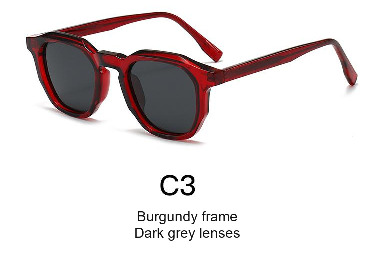 2365 — C3: Burgundy frame / Dark grey lenses