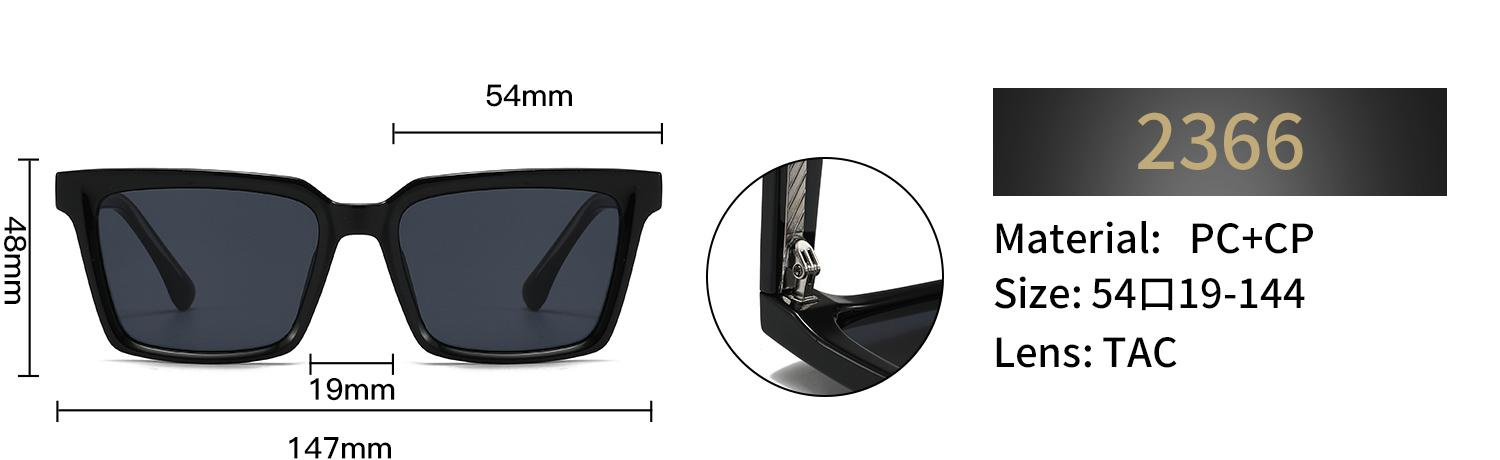 Polarized Rectangular Sunglasses – 2366 - Image 2