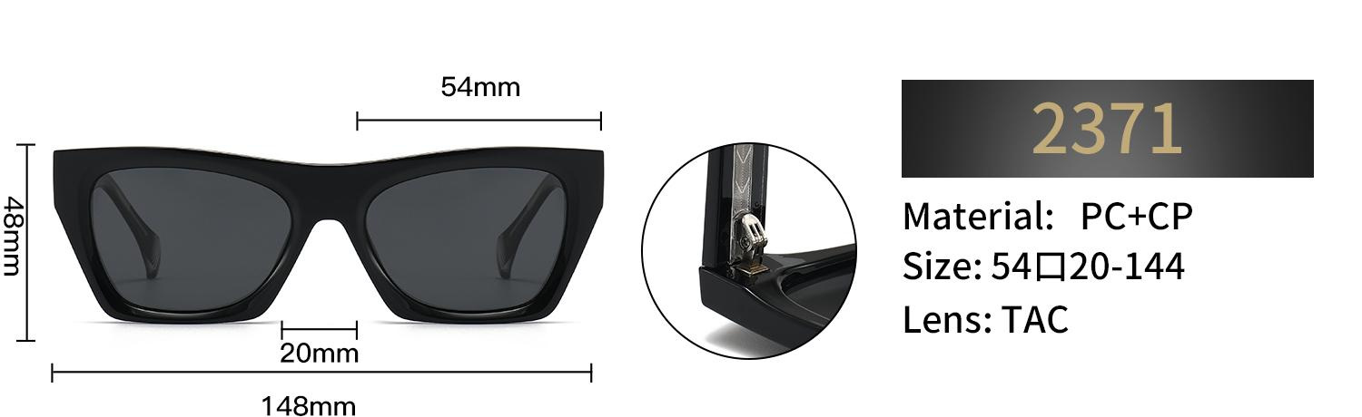 Polarized Rectangular Sunglasses – 2371 - Image 2