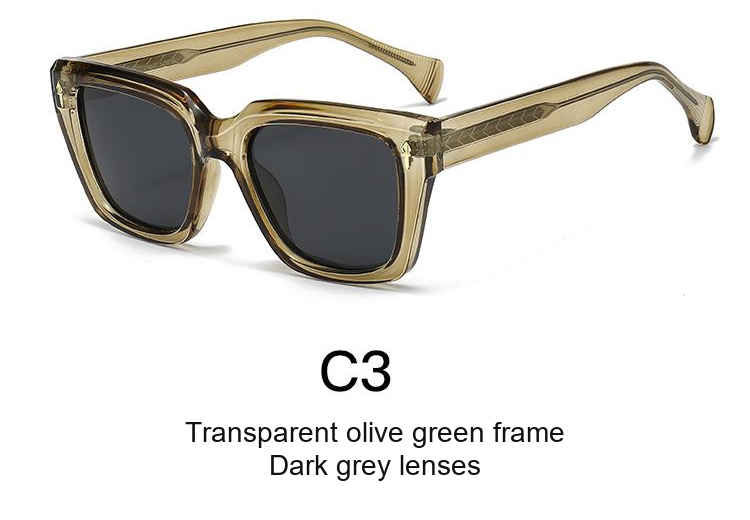 2372 — C3: Transparent olive green frame / Dark grey lenses