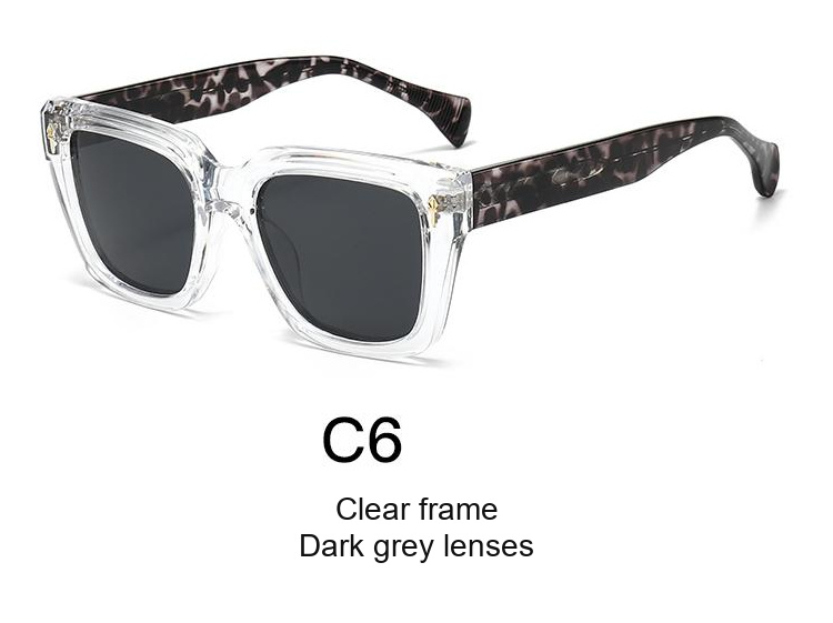 2372 — C6: Clear frame / Dark grey lenses