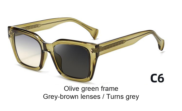 2396 — C6: Olive green frame / Grey-brown lenses / darkens to Grey